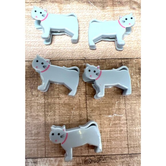 Set Of 5 Gray Cat-Shaped Clips For Home & Office Organization - Picture 1 of 3